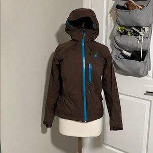 Adidas super trekking osito lined winter‎ jacket size S brown with blue accents